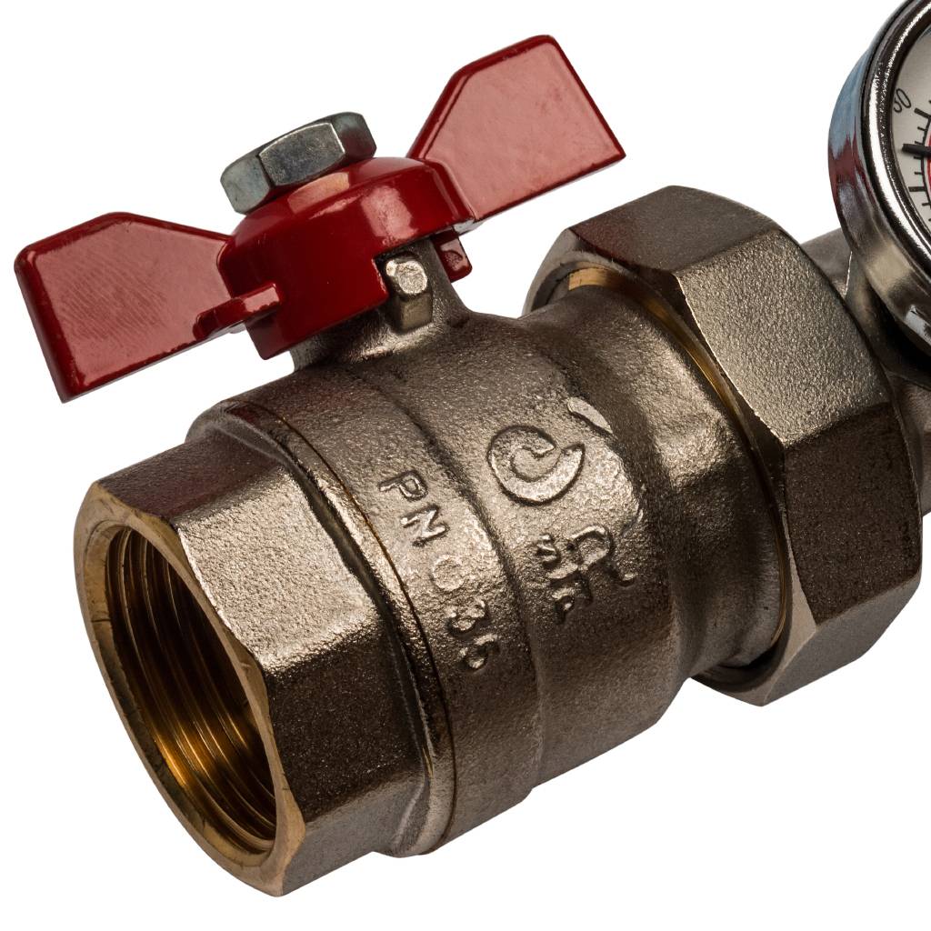 Распределительный коллектор из латуни без расходомеров STOUT 6 выходов, SMB 0468 000006