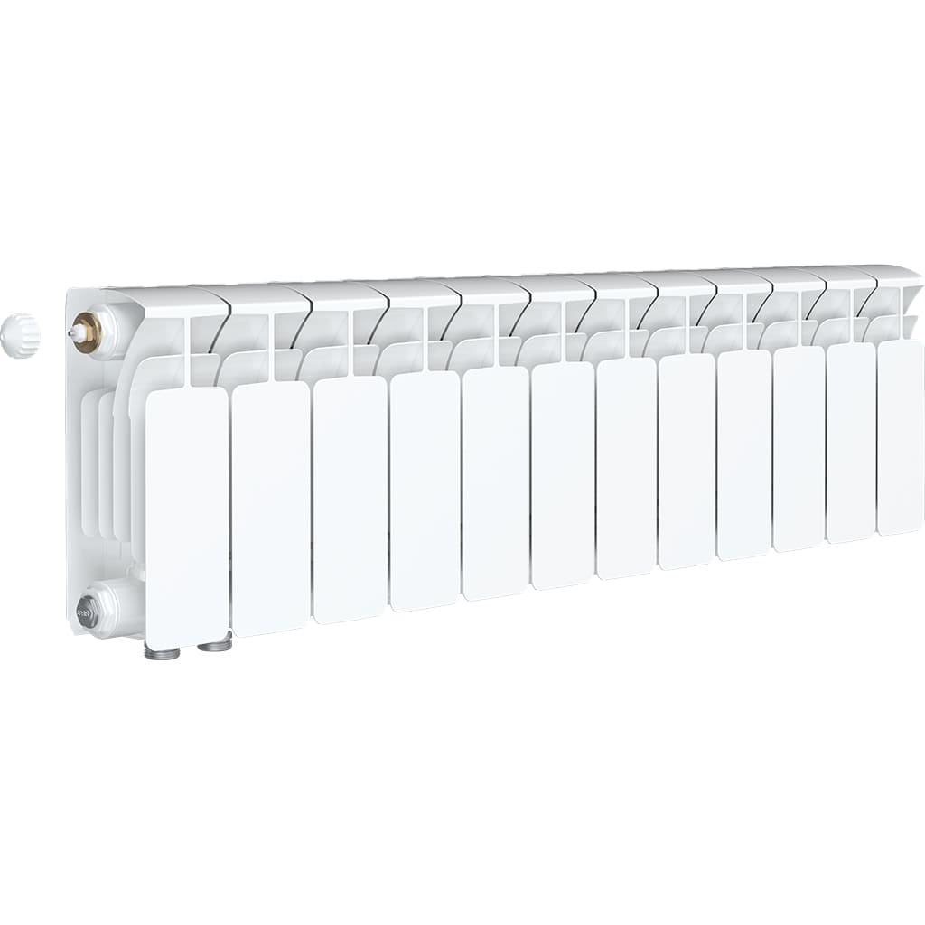 Радиатор биметаллический RIFAR BASE VENTIL 200 BVL 12 секций нижнее левое подключение (белый RAL 9016)