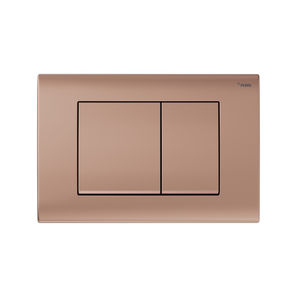 Панель смыва РЕХАУ NOVA QUAD 001 с прямоугольными клавишами, пластик, розовое золото, матовый, 19102071001