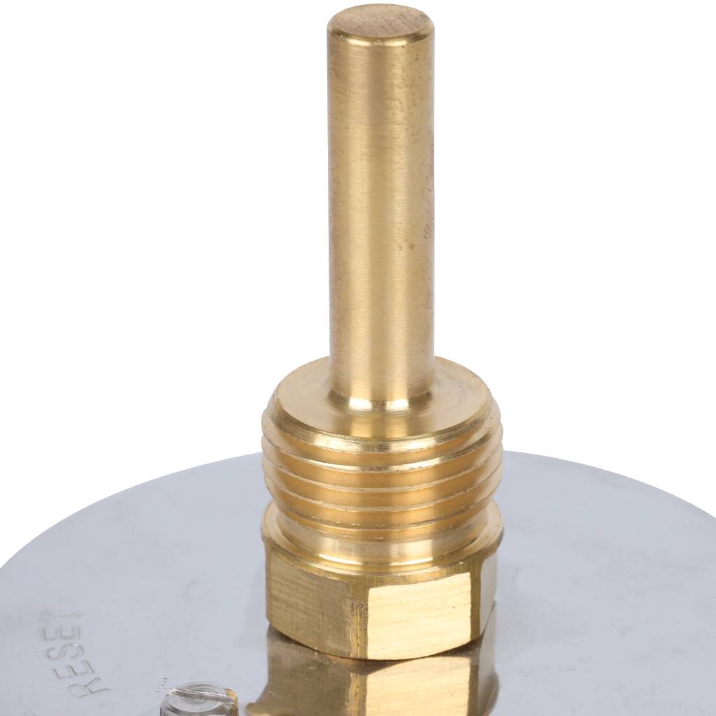 Термометр биметаллический погружной РОСМА 80 мм c гильзой 120 градусов 1/2 осевой шток 46х6 мм БТ-41.211