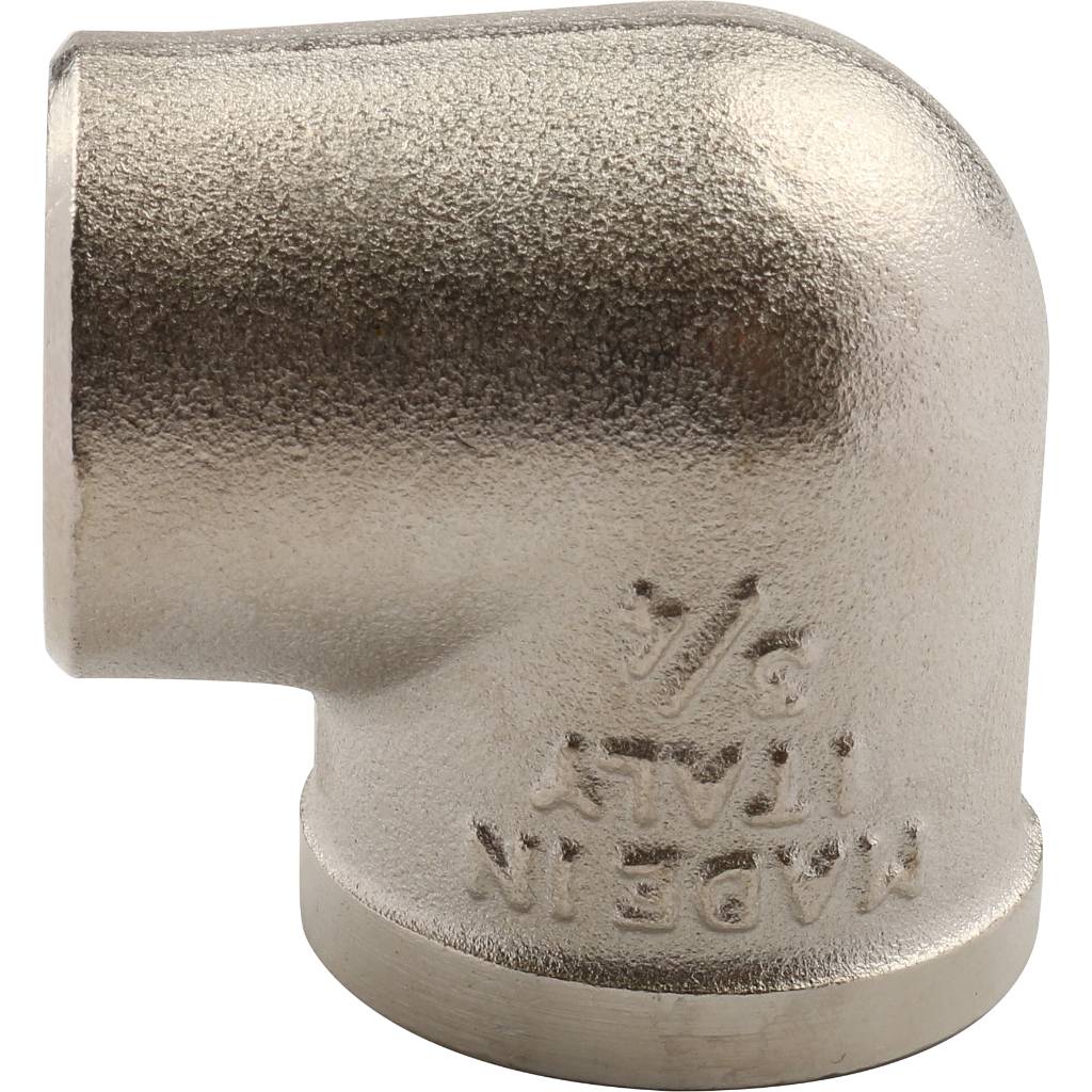 Угольник TIEMME ВВ никелированный 3/4х1/2 для стальных труб резьбовой, 1500347