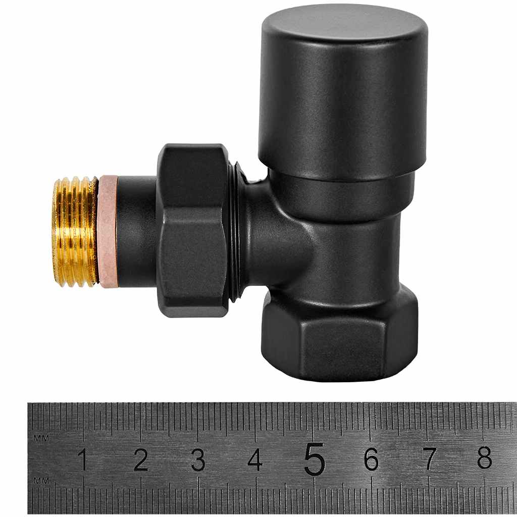 Клапан запорно-балансировочный STOUT Design черный, угловой 1/2, SVLD-0002-000015B