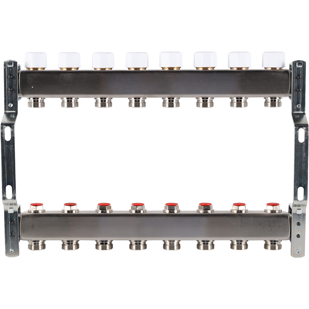 Коллектор из нержавеющей стали без расходомеров ROMMER 8 выходов, RMS-3200-000008