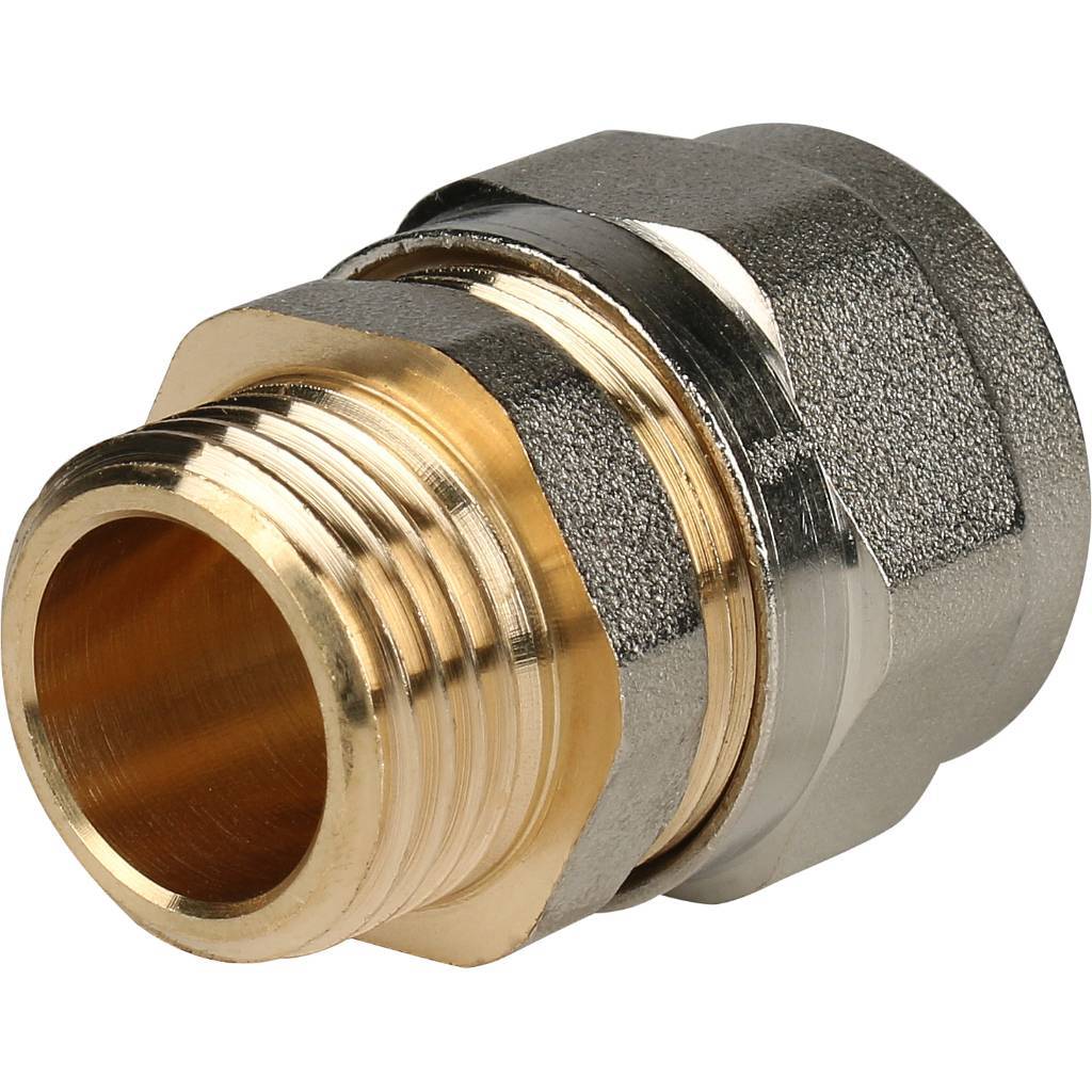 Переходник STOUT с наружной резьбой 1/2 х20 для металлопластиковых труб винтовой, SFS-0001-001220