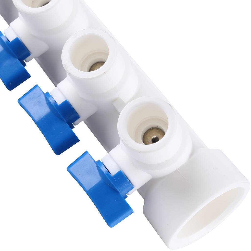 Коллектор с воздухоотводчиком и запорными кранами Kalde (4 выхода)