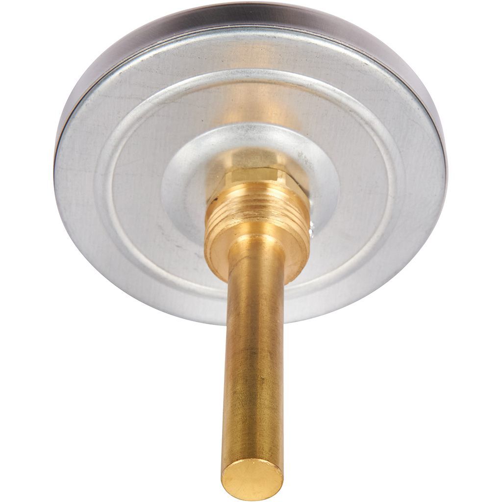 Термометр биметаллический ROMMER 80 мм 120 градусов с погружной гильзой 75 мм 1/2