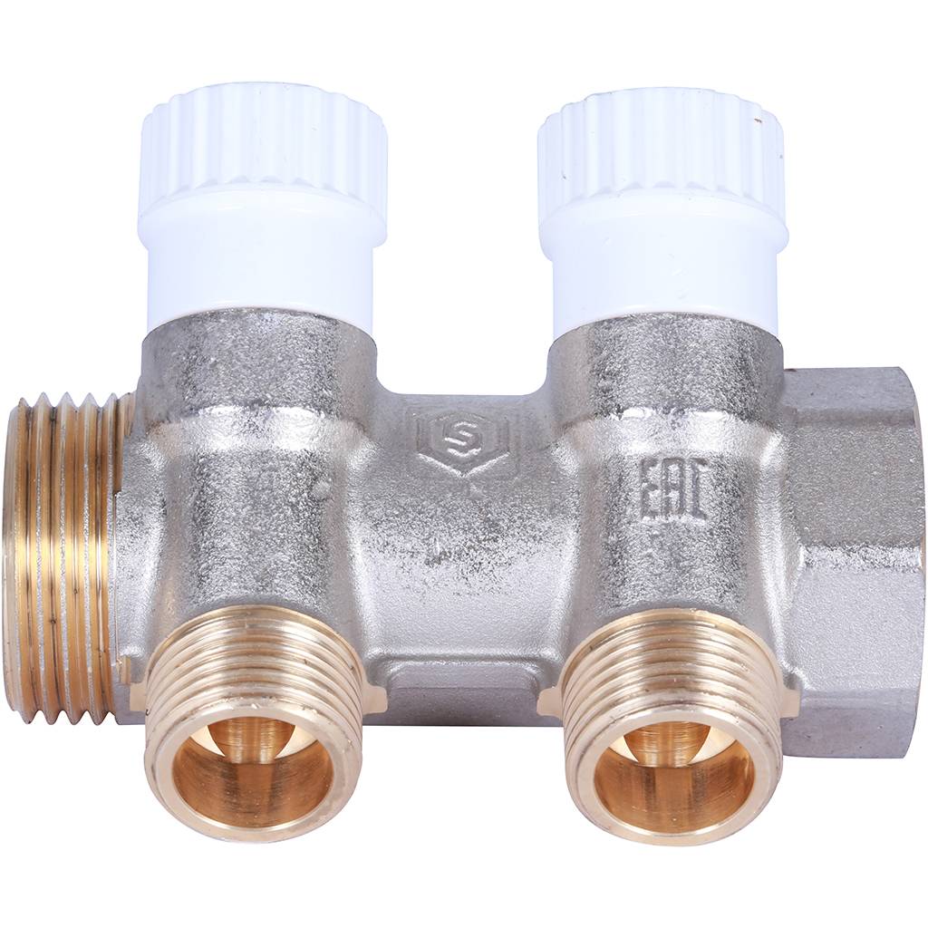 Коллектор распределительный STOUT 1, 2 отвода 1/2 плоское уплотнение