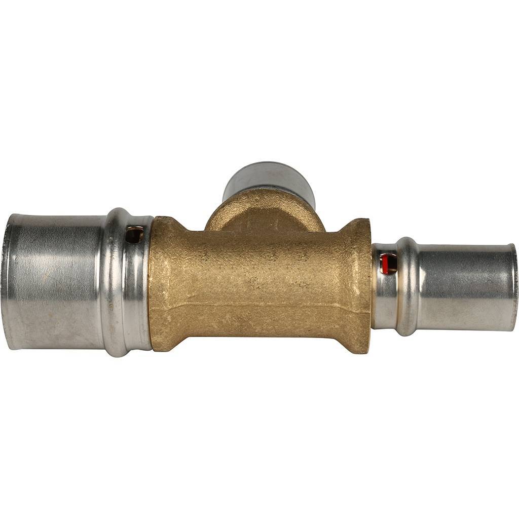 Тройник переходной STOUT 26х20х16 для металлопластиковых труб прессовой, SFP-0005-262016