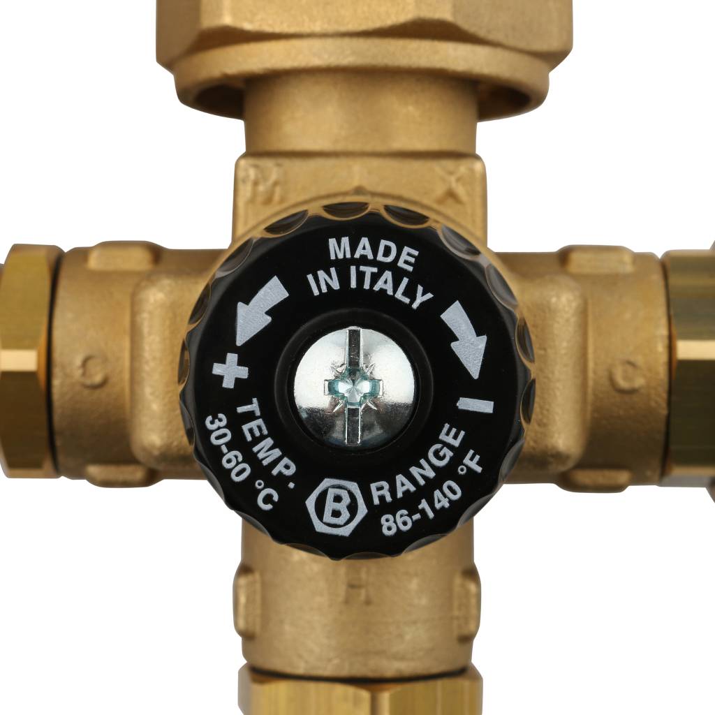 Насосно-смесительный узел STOUT с термостатическим клапаном и байпасом, без насоса, *SDG-0020-002000