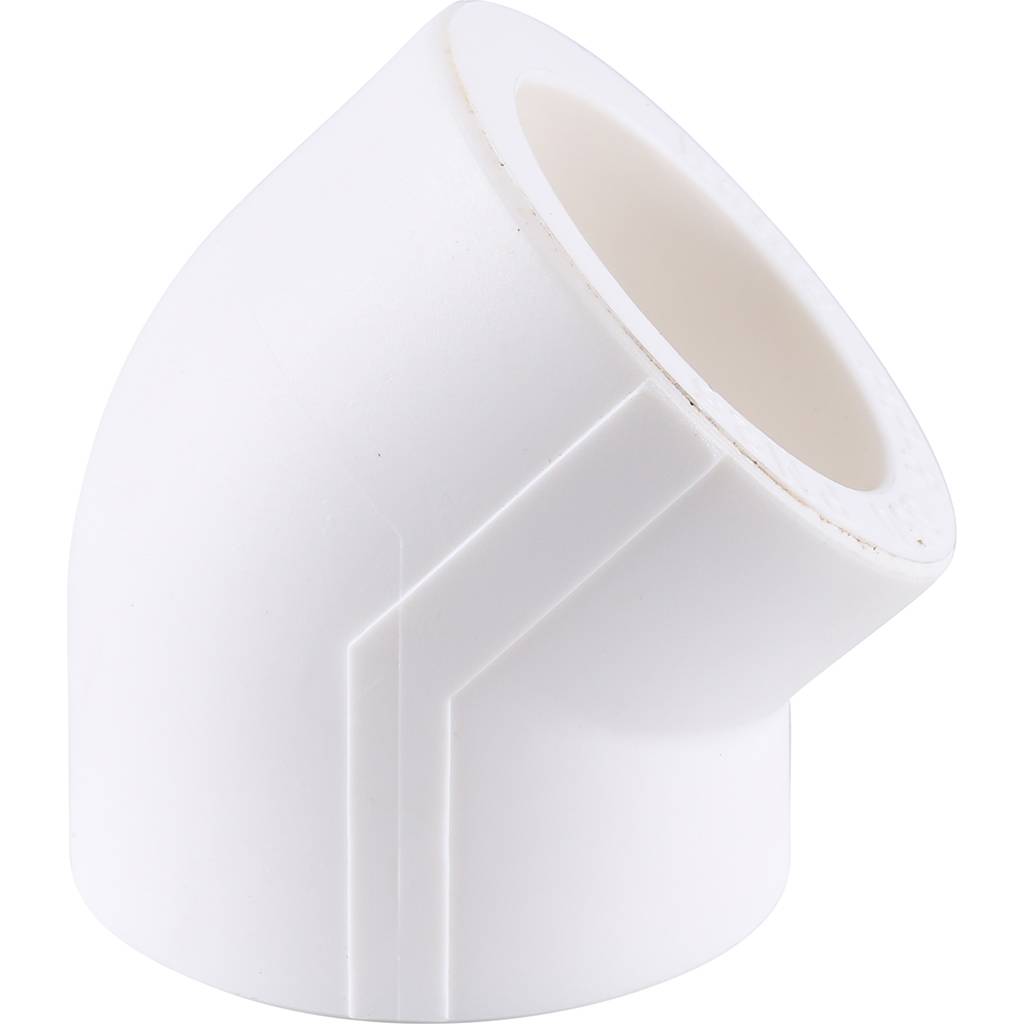 Угольник 45* Kalde d=50 для полипропиленовых труб под сварку (цвет белый), 3212-elb-500045