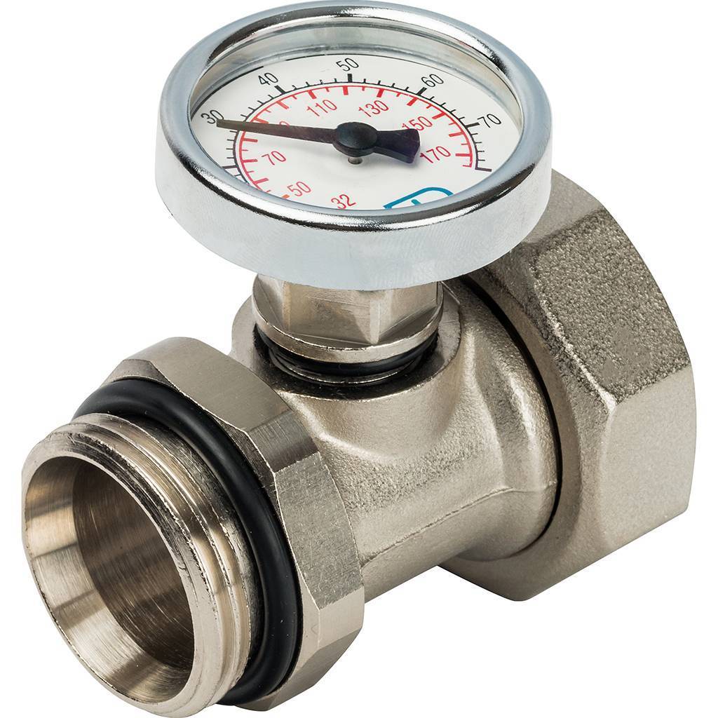 Никелированный фитинг LUXOR CR 499 (с термометром для коллектора CD, 1 ), 68503428(68559803)