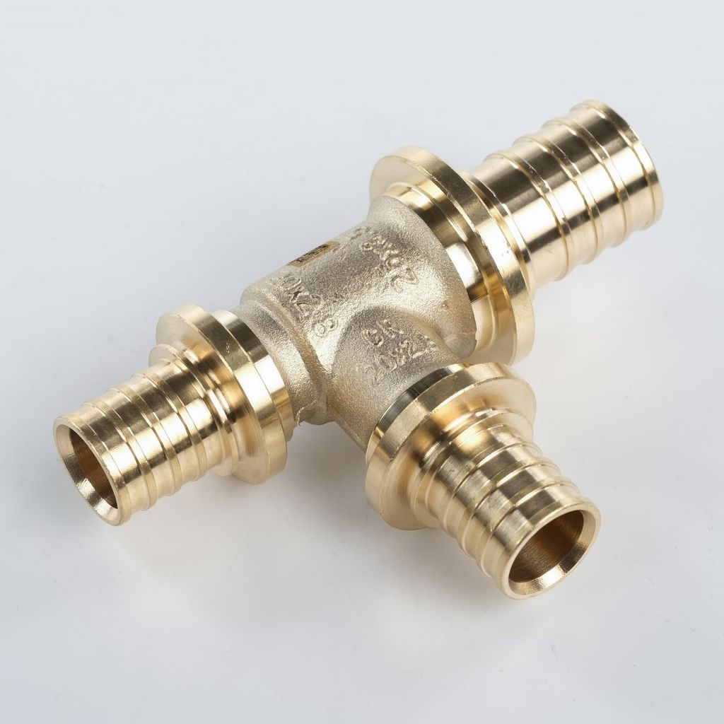 Тройник РЕХАУ с уменьшенным боковым и торцевым проходами 25-20-20 MX для труб из сшитого полиэтилена аксиальный