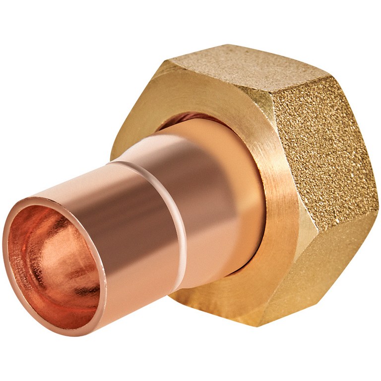 Переход JINTIAN ВП-ВР 15x3/4 с накидной гайкой из меди под пайку, JT-153591534