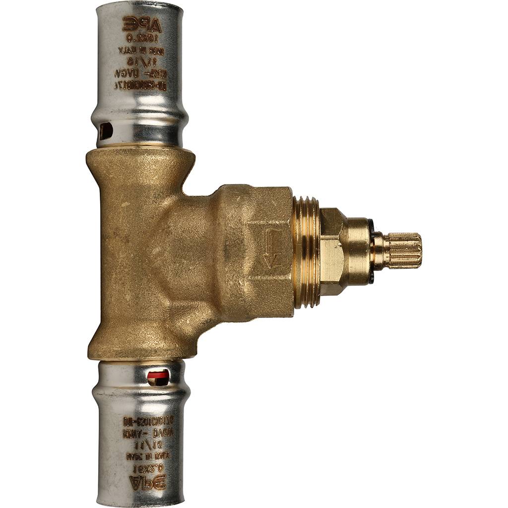 Вентиль с хромированной ручкой STOUT 16х16 для металлопластиковых труб прессовой, SFP-0014-001616