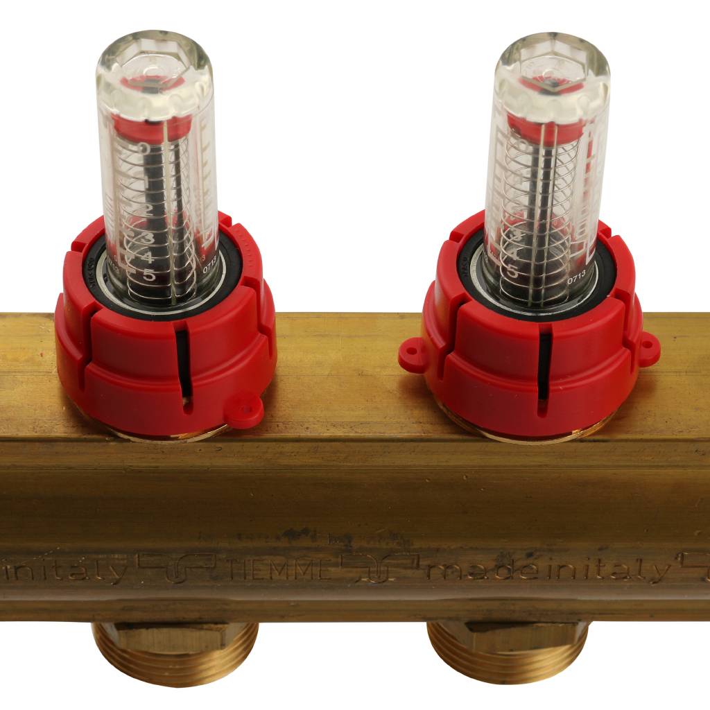 Коллектор в сборе с расходомерами на 6 выходов TIEMME 1х3/4 ЕК, 3870002(3871G060506)