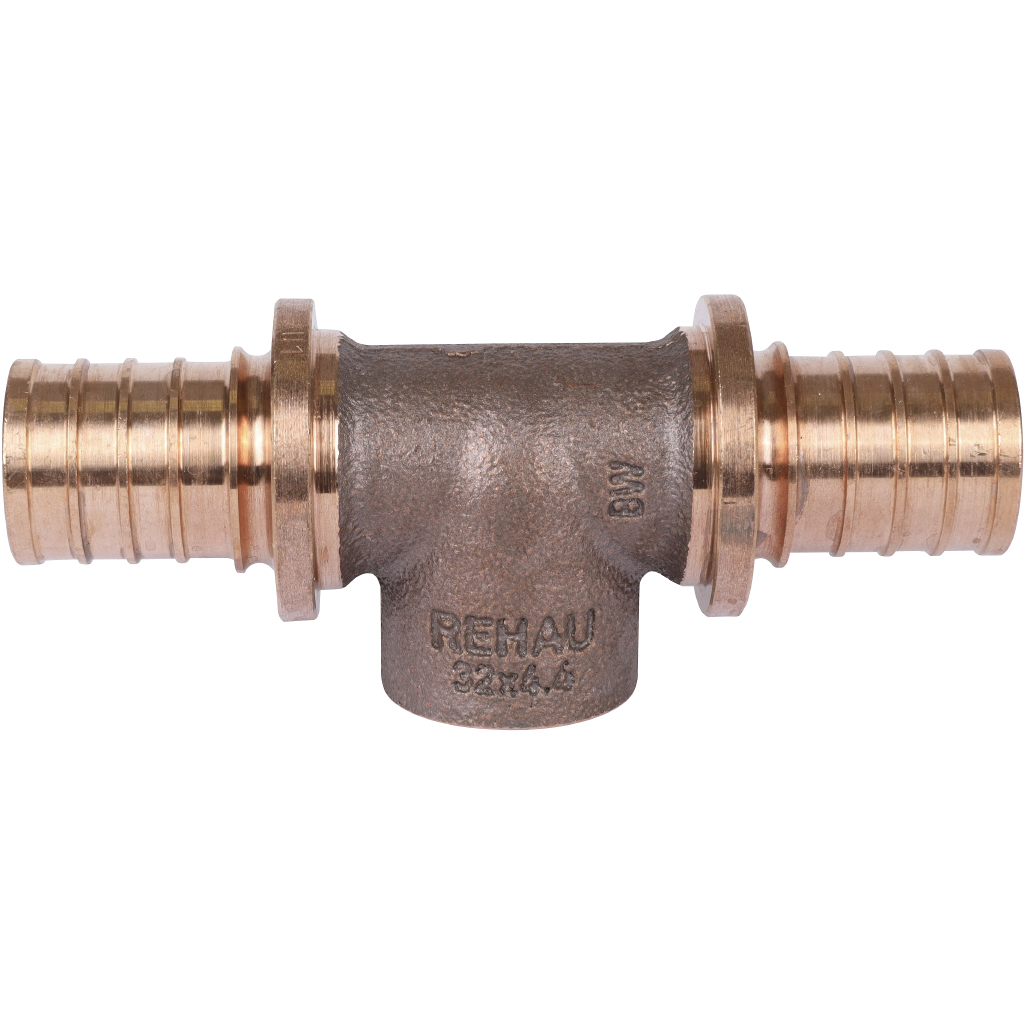 Тройник РЕХАУ RAUTITAN с внутр. резьбой на боков. проходе 32-Rp 3/4-32 RX+ для труб из сшитого полиэтилена аксиальный, 14562971001