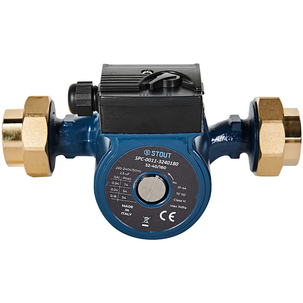 Циркуляционный насос STOUT 32-40/180 220/240V 50Hz с латунными гайками G2 x Rp 1 1/4