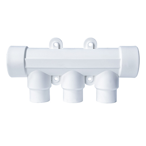 Коллектор с шаровым краном синий PPR 32х20/3,  белый, RTP