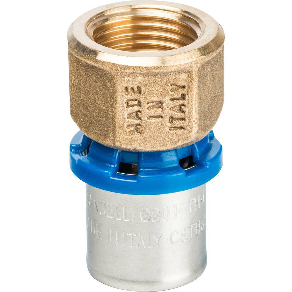 Муфта Prandelli Multyrama с внут.рез. (20х2,0)х1/2 профиль H,TH,U для металлопластиковых труб прессовой, 509.02.52.0