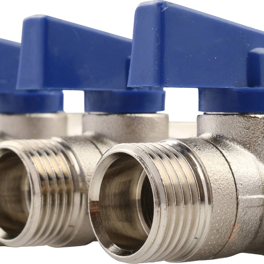 Коллектор TIEMME (1/2)х3/4 с кран. на 3 выхода