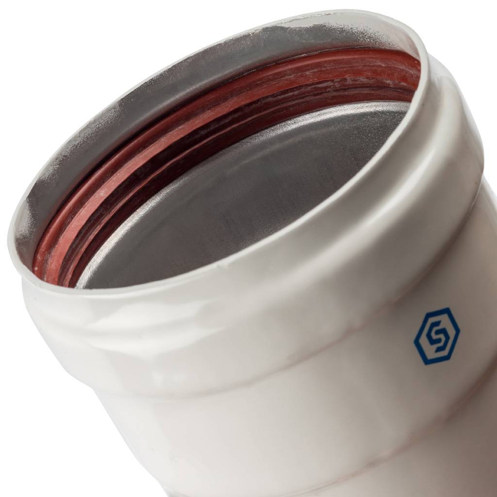 Элемент дымохода STOUT DN80 труба 125 мм п/м с ревизионным патрубком, SCA-0080-010125