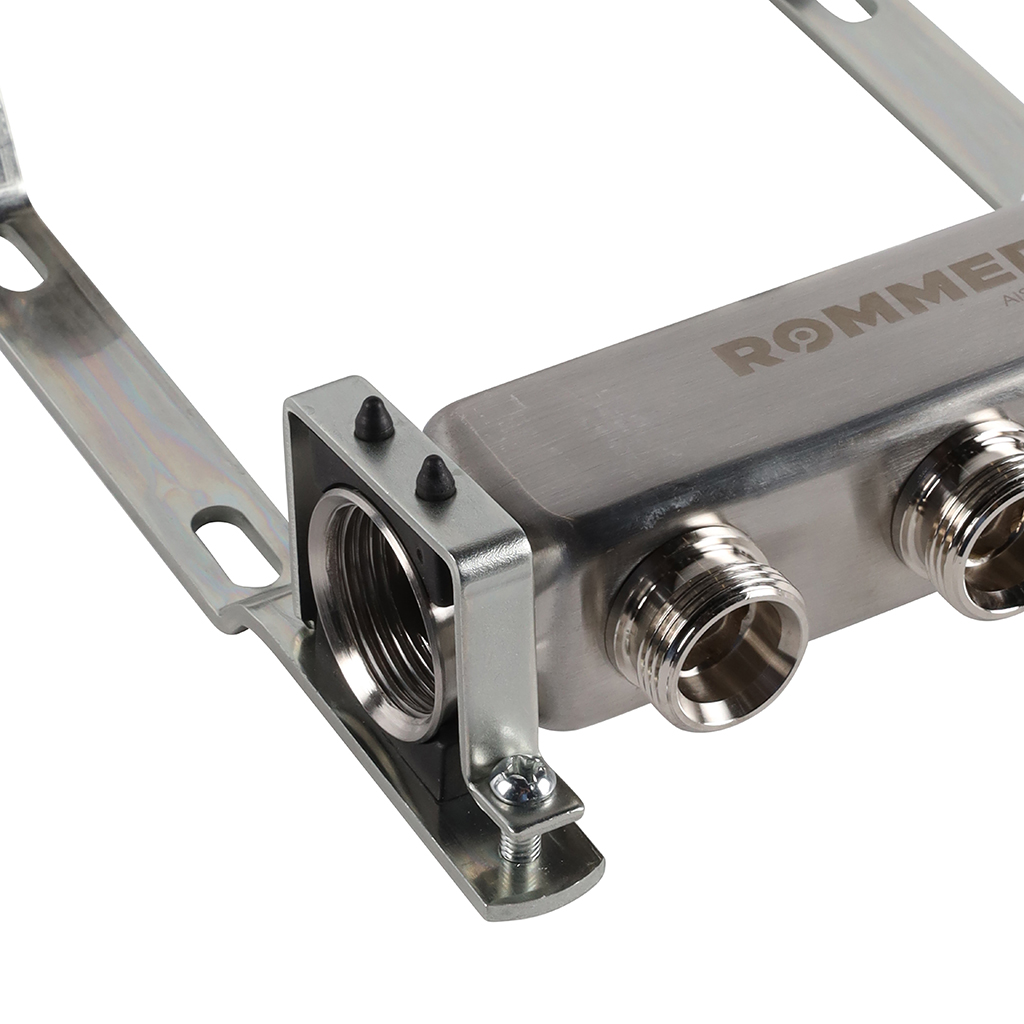 Коллектор из нержавеющей стали ROMMER для радиаторной разводки 3 выхода