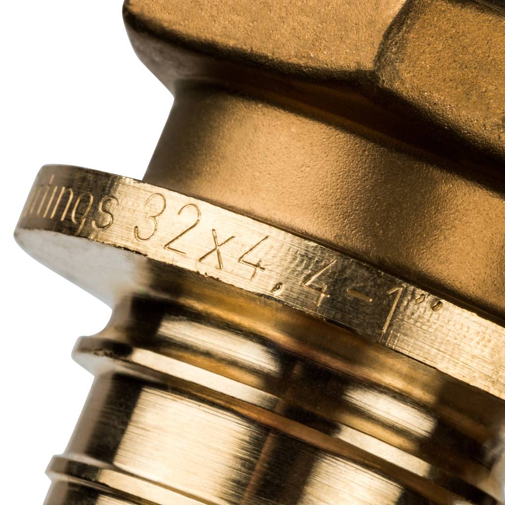 Переходник STOUT с наружной резьбой 32xR 1 для труб из сшитого полиэтилена аксиальный