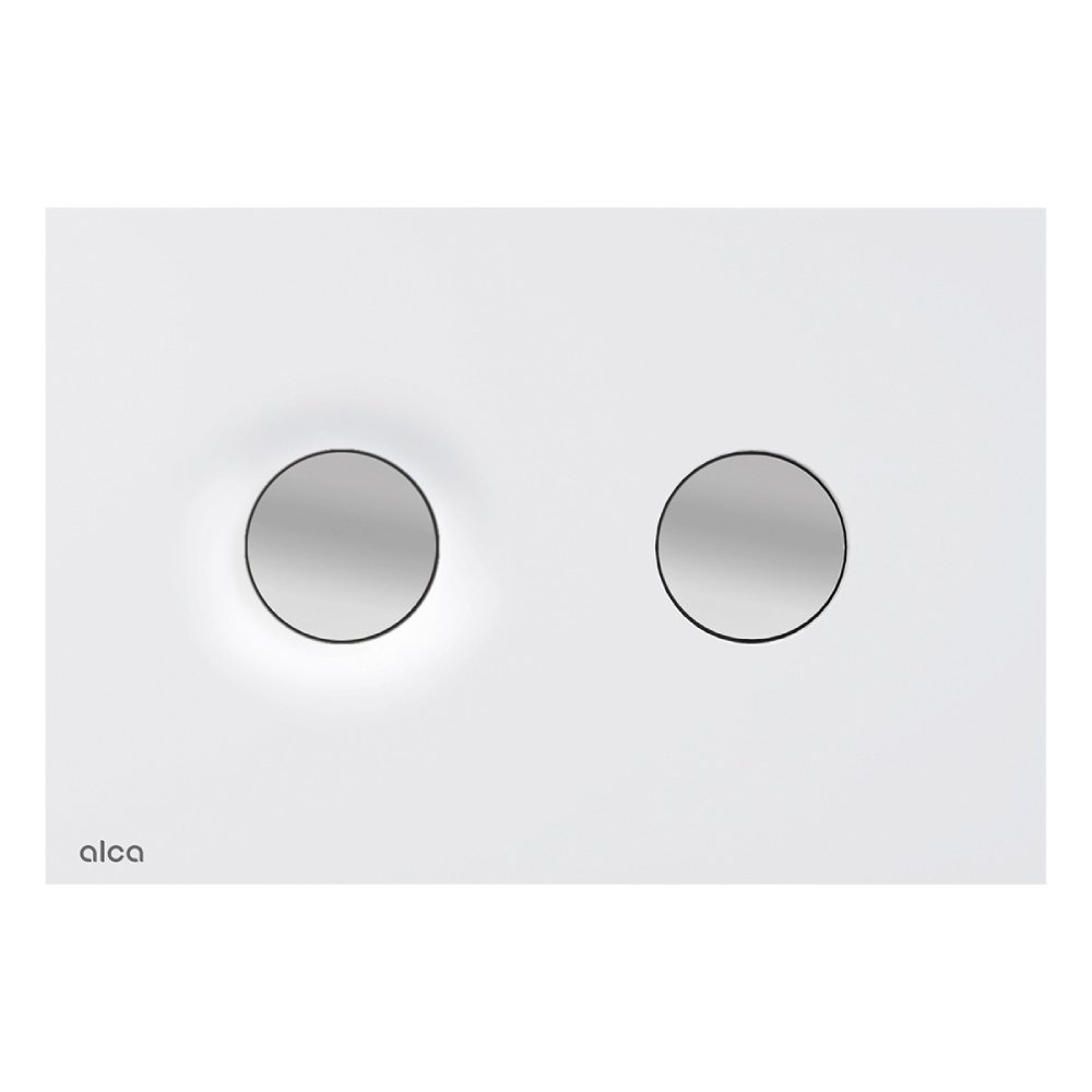 Кнопка управления AlcaPlast для скрытых систем инсталляции белый-хром матовый, M1976-2