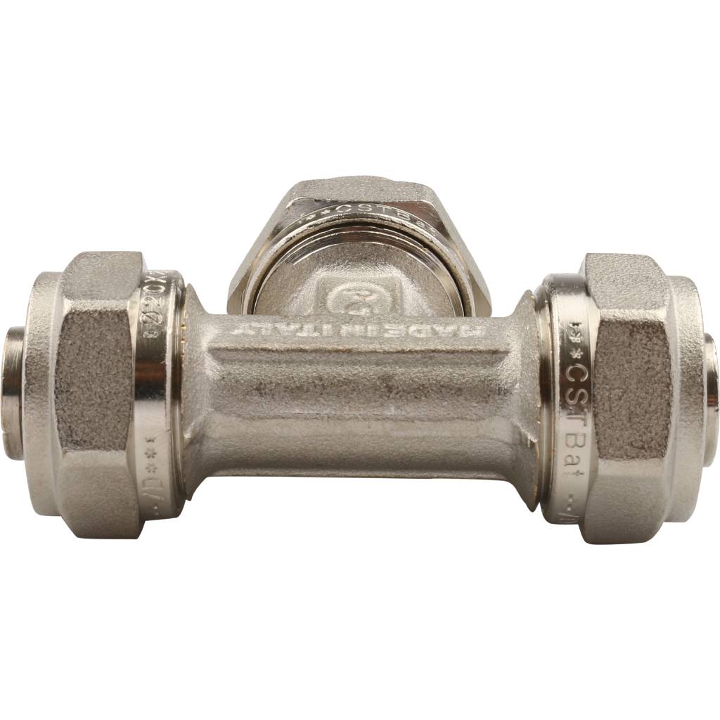 Тройник TIEMME (20х2.0) для металлопластиковых труб винтовой, 1600009