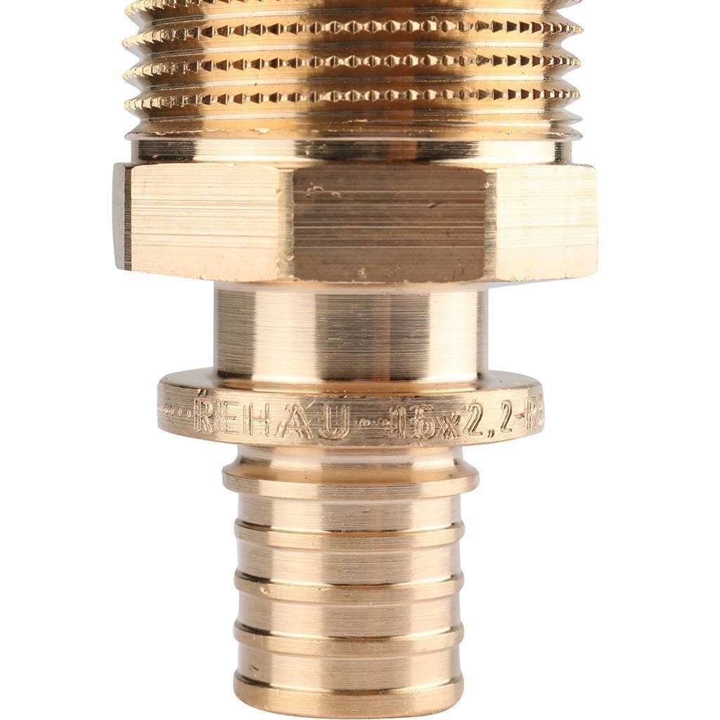 Переходник РЕХАУ RAUTITAN с наружной резьбой 16-R 3/4 RX+ для труб из сшитого полиэтилена аксиальный