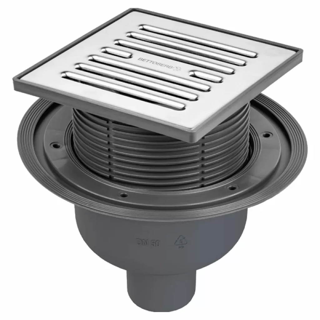 Трап с мульти-сифоном BETTOSERB 15х15, вертикальный выпуск