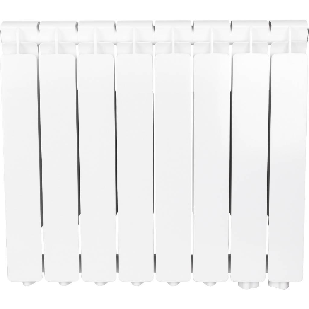 Радиатор алюминиевый STOUT Bravo 500 8 секции нижнее правое подключение (белый RAL 9010), SRA-0120-050008