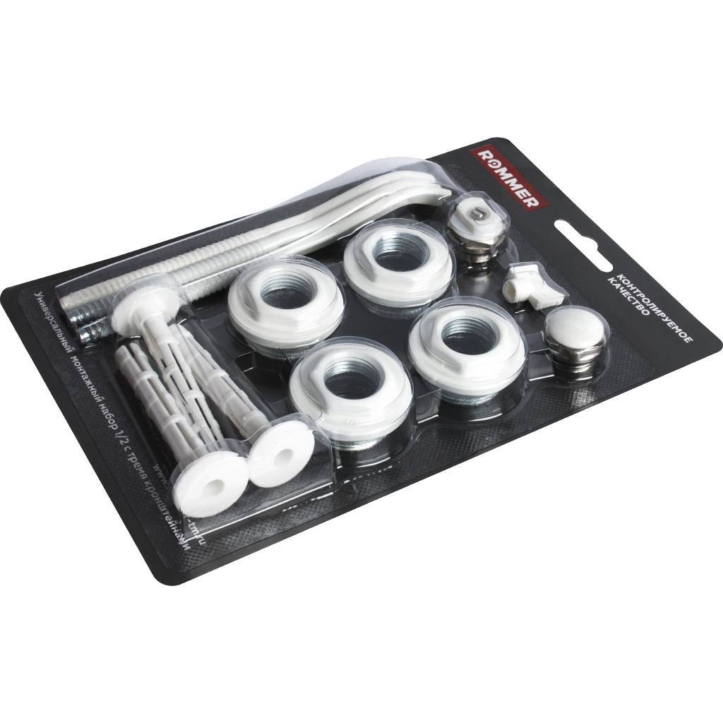 Монтажный комплект ROMMER 1/2 13 в 1 (RAL9016) c 3-мя кронштейнами, 6908600633151(97429)