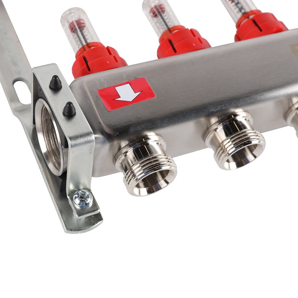 Коллектор из нержавеющей стали с расходомерами ROMMER 6 выходов