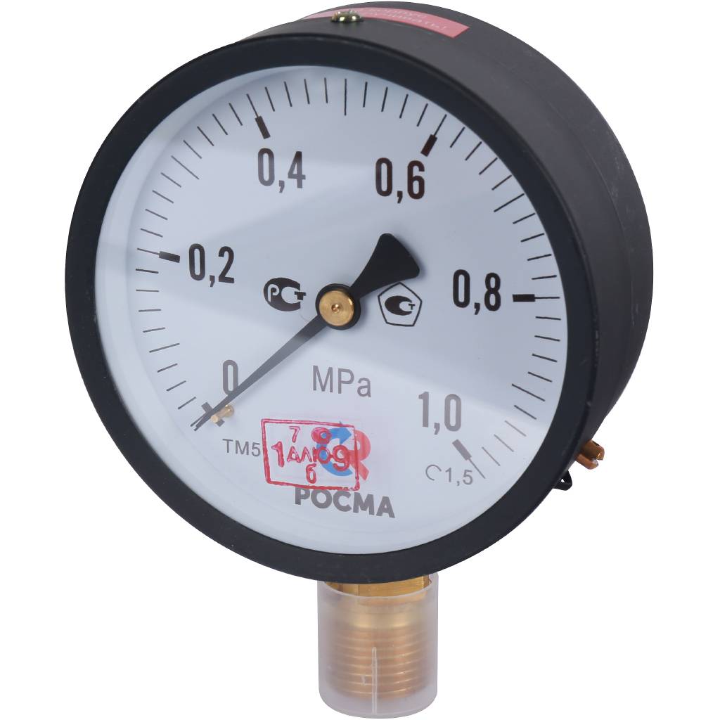 РОСМА Манометр стандартный 100 мм 150 градусов 1/2 давление 1 МРа ТМ-510Р