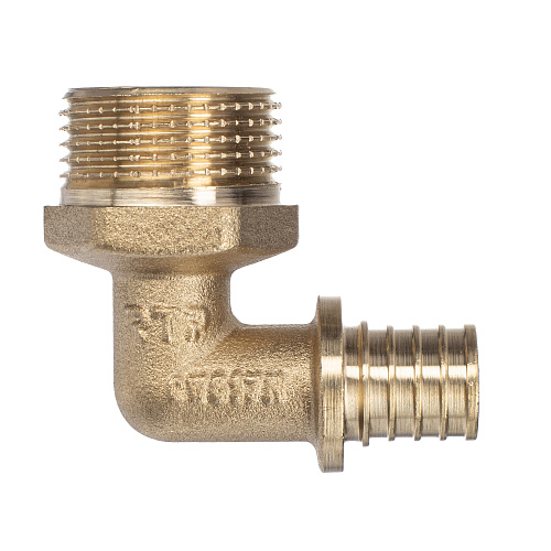 Угольник аксиальный, латунь, наружная резьба,16х3/4, желтый, RTP