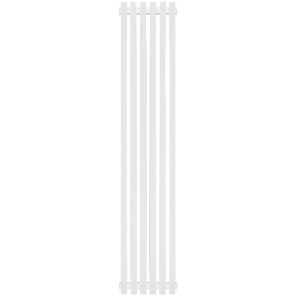 Стальной трубчатый радиатор STOUT TUBE QUADRO 6 секций боковое подключение QV40-1750-6 RAL1T104S9016 (белый муар), STQV4017506RAL1T104S9016