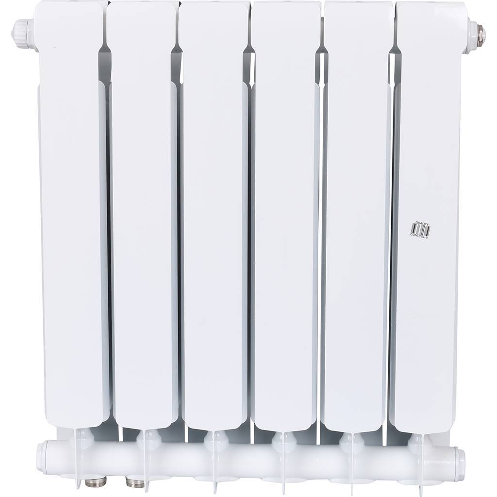 Радиатор биметаллический RIFAR BASE VENTIL 500 BVR 6 секций нижнее правое подключение (белый RAL 9016), 1RB50.VR-6