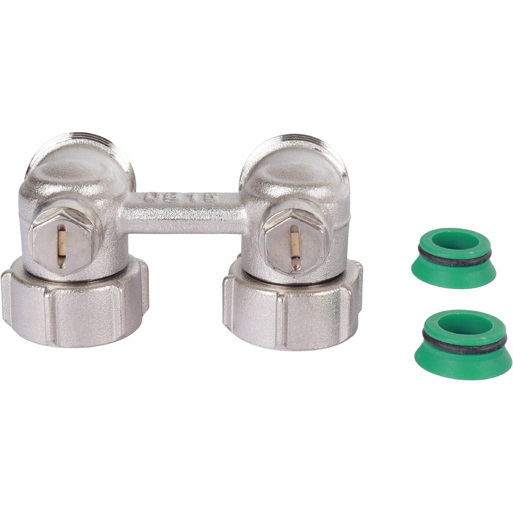 Узел подключения Meibes панельных радиаторов Тип E2/50 угловой, 3/4 BPx3/4 HP, F10016