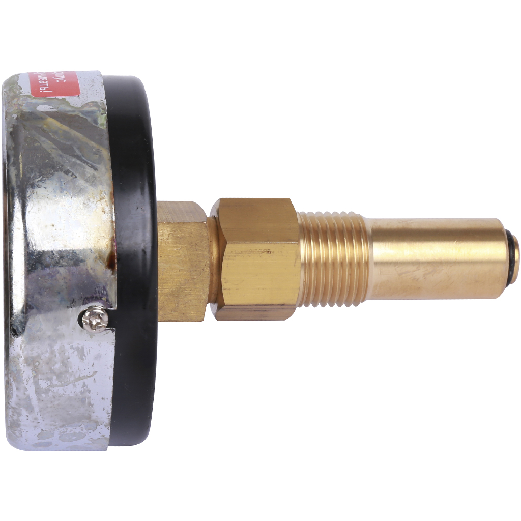 Термоманометр РОСМА 80 мм 120 градусов 1/2 длина клапана 46 мм давление 1 MPa осевое присоединение ТМТБ-31T.1