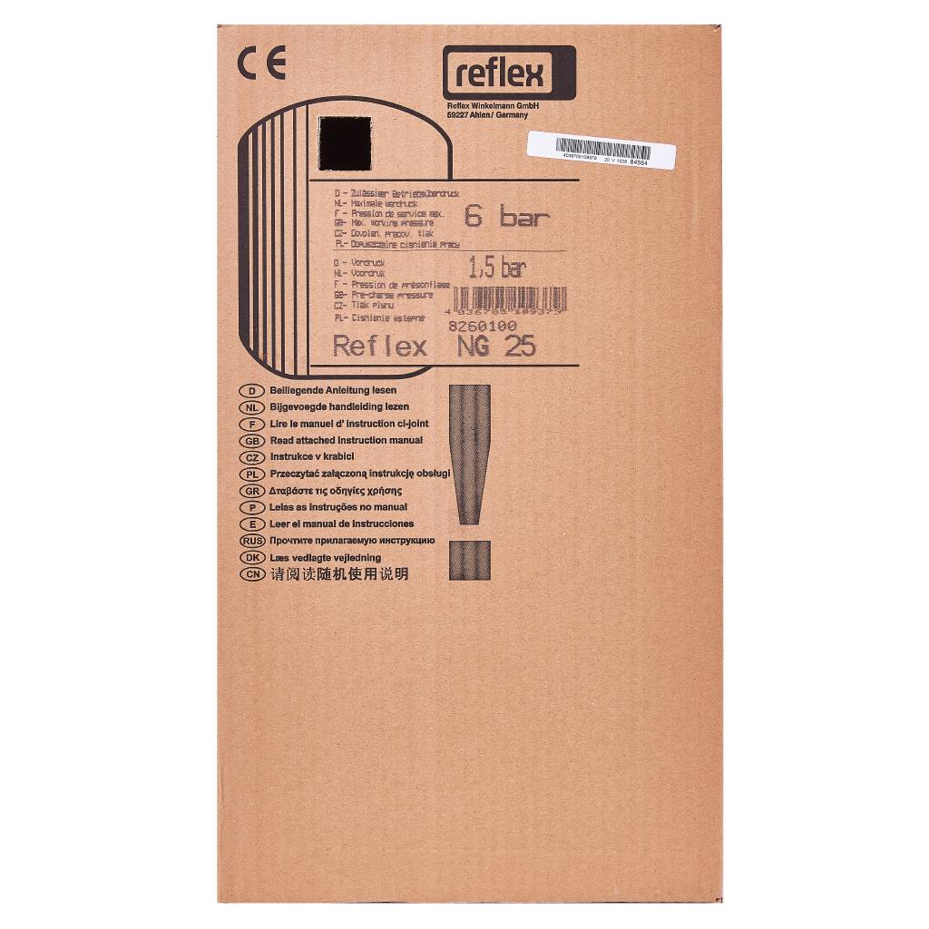 Расширительный бак Reflex NG 25 для отопления вертикальный (цвет серый)