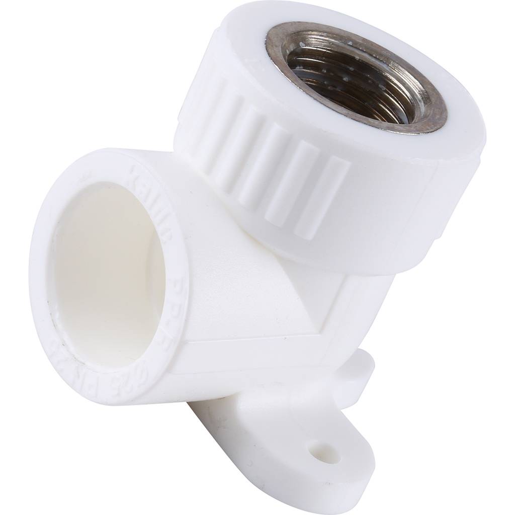 Угольник Kalde с креплением для полипропиленовых труб (внутр. Резьба, 25х1/2 ), 3222-bat-250b01