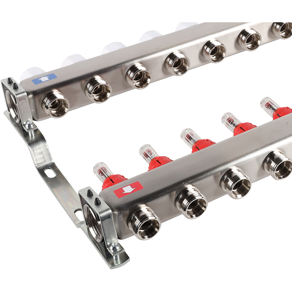 Коллектор из нержавеющей стали с расходомерами ROMMER 12 выходов, RMS-1200-000012
