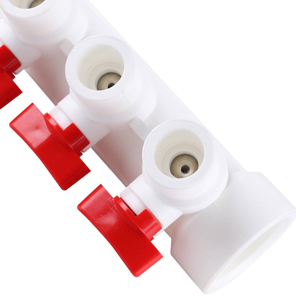 Коллектор с воздухоотводчиком и запорными кранами Kalde (3 выхода)