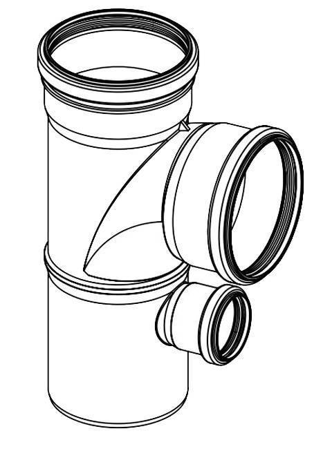 Крестовина с параллельными отводами РЕХАУ RAUPIANO PLUS 110/110/50/110/87°, 11009291001
