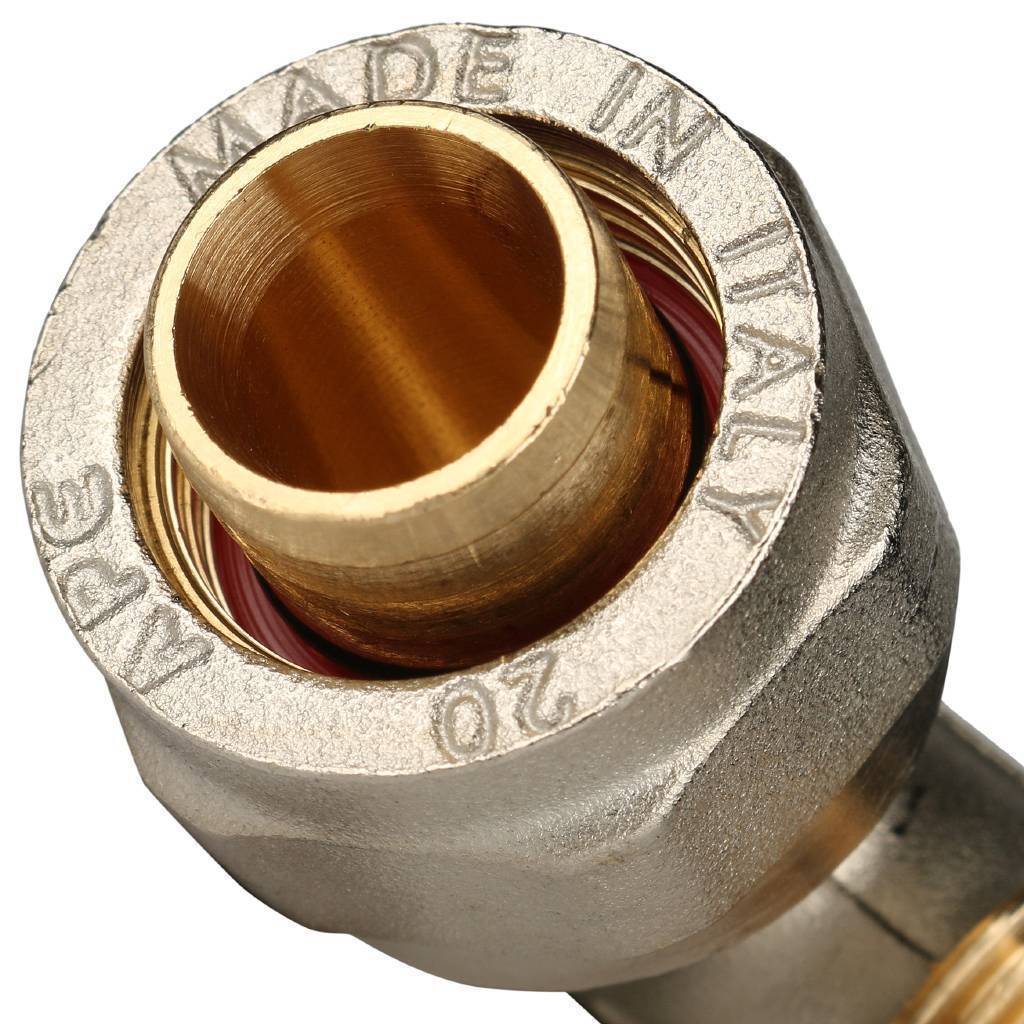 Угольник-переходник STOUT с наружной резьбой 1/2 х20 для металлопластиковых труб винтовой, SFS-0006-001220