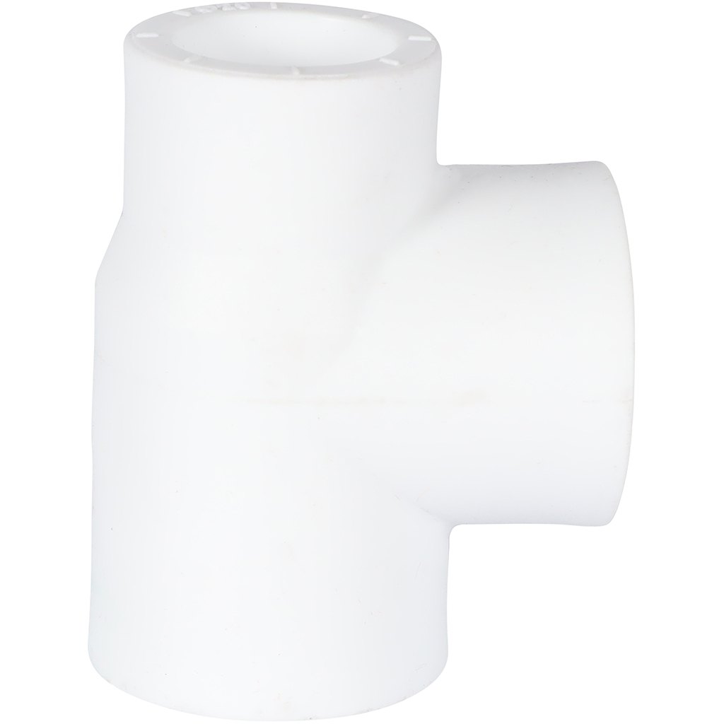 Тройник переходной Политэк 25х25х20 для полипропиленовых труб под сварку (цвет белый), 9300252520