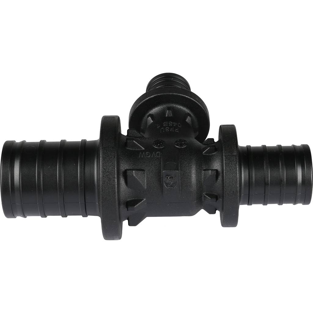 Тройник РЕХАУ RAUTITAN с уменьшенным боковым и торцевым проходом 32-20-25 PX для труб из сшитого полиэтилена аксиальный, 11600871001