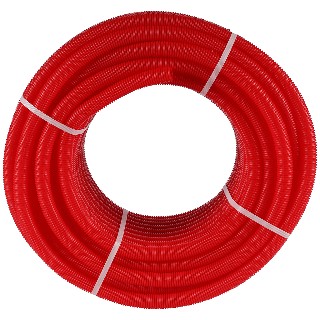 Труба гофрированная STOUT ПНД, цвет красный, наружным диаметром 23 мм для труб диаметром 16 мм, SPG-0002-502316