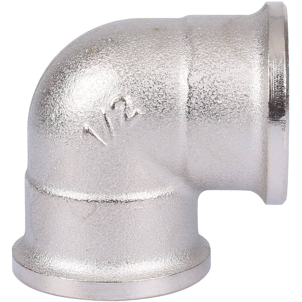 Угольник TIEMME ВВ никелированный 1/2х1/2 для стальных труб резьбовой, 1500133